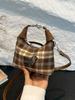 Bolso de Hombro Crossbody Vintage de Moda para Mujer 2024 Otoño Nuevo Cuadros Bolso Cuadrado Pequeño Lindo Cachorro