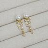Brincos Longos e Curtos com Franjas de Zircônia e Pérolas para Mulheres, Brincos de Estilo Nicho, Novo Estilo Quente 2025 Exquisite Earrings