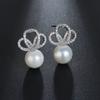 Pendientes de perla Qingxing circonita AAA pavimentados geométricos pendientes preciosos coreanos simples fabricante de origen
