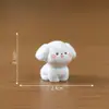 Miniatura de Perro Blanco Lindo en Forma de Corazón, Accesorios de Decoración para Casa de Muñecas DIY, Adornos Pequeños para Coche y Escritorio