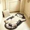 Alfombra de suelo de felpa sintética con forma irregular de dibujos animados lindos para baño del hogar, alfombrilla de pie absorbente de agua, decoración de dormitorio, alfombra resistente al desgaste