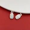 Colgante de plata de ley 999 de paz y alegría, pulsera de cordón trenzado DIY hecha a mano, materiales de accesorios de plata para atraer la fortuna