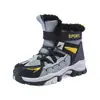 Zapatos Infantiles Forrados de Felpa Engrosados Botas de Nieve del Noreste Nuevo Estilo de Invierno Niños Medianos y Grandes Tubo Largo Antideslizantes Resistentes al Frío Zapatos Grandes de Algodón Zapatos de Algodón para Hombre