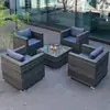 Sofá de Ratán para Exteriores, Impermeable, Protección Solar, Ocio, Silla Doble de Ratán de Hierro Forjado, Juego de Muebles para Exteriores, Balcón, Aire Libre