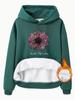 Moletom com Capuz e Bolso Canguru de Manga Longa com Forro de Lã para Mulheres, Tamanho Europeu, Outono e Inverno, Transfronteiriço, Faith Tbpe Baixo