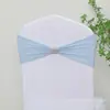 Funda para silla sin nudos, termoadhesiva, con lazo de flores y pedrería, con banda elástica y pedrería, ideal para bodas, eventos y comercio exterior.