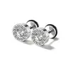 Pendientes transfronterizos: Aretes de acero inoxidable para hombre, redondos, con gota de aceite negra, aretes de barra de disco redondo simples, al por mayor