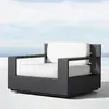 Sofá de Exterior para Patio de Villa Sofá de Ocio de Aleación de Aluminio Balcón Jardín Silla de Mimbre al Aire Libre Invernadero Muebles Creativos