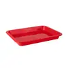 Bandeja Plástica Espessa para Alimentos Jardim de Infância Comercial Vermelha e Branca Azul Retangular Prato para Vegetais Marinados Vegetais Frios Prato para Lanches de Comida Cozida