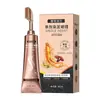 El tinte de pelo Hanfeng de un solo componente viene con un peine, contiene extractos de plantas, no daña el cabello, puede cubrir las canas y está disponible para venta al por mayor.