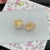Novo Modelo 2025 Foto Real Réplica da Marca D da Dior Brinco Stud Letra Cd Nariz de Porco para Mulheres Brincos Totalmente de Diamante Atacado do Fabricante