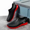 Botas de Lluvia de Corte Bajo, Zapatos de Goma Slip-On de Moda para Hombre, Zapatos Planos de Suela para Primavera y Otoño, Antideslizantes para Cocina y Agua, Zapatos de Trabajo para Chef, Botas de Lluvia para Hombre