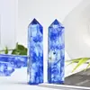 Venda Quente Transfronteiriça Pedra Bruta de Cristal Natural Coluna de Cristal Fundido Azul Coluna Hexagonal Prisma Hexagonal de Ponta Única Natural Espécime Mineral Ornamento