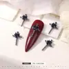 Estilo Oscuro Cruz Negra Circonita Arte de Uñas Pedrería Corazón Vintage Halloween Navidad Accesorios para Arte de Uñas Venta al por Mayor