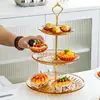 Plato de Fruta Transparente Multicapa Creativo Moda Adornos de Mesa de Postre Ktv Hotel Fiesta Hogar Sala de Estar Plato de Fruta de Plástico