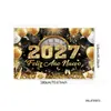 Banner de Fondo Feliz Año Nuevo 2027, Fondo Decorativo para Fiesta de Nochevieja, Fondo Temático de Globos y Fuegos Artificiales