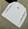 Y2k Retro Americano Calle Principal Punk Oscuro Estampada Personalidad Gótico Moderno Cuello Redondo Sudadera Camiseta de Manga Larga