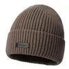 Gorro de lana estilo coreano que hace que la cara se vea más pequeña, cálido y grueso para otoño e invierno, gorro de punto para hombres y mujeres, gorro gris para el frío para parejas, gorro de hielo, transfronterizo