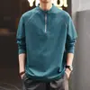 Camiseta de Manga Larga para Hombre Serie Montaña Feroz para Ciclismo y Senderismo al Aire Libre, Marca de Moda Otoñal Ins Camisa Deportiva de Medio Zip de Secado Rápido