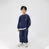Conjunto de Sudadera para Niños Otoño e Invierno Nuevo Estilo Suéter de Felpa de Manga Larga para Niñas Pantalones Deportivos de Felpa para Niños Ropa Moda Infantil