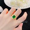 Anillo Retro Francés con Gema de Color Incrustada Estilo Europeo y Americano Lujo Ligero Anillo Tesoro de Color para Mujer Diseño de Moda de Alta Gama