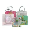 Bolsa Tote Transparente de PP Bolsa Tote de Plástico con Tubo Redondo de PVC Esmerilado Bolsa Transparente para Regalo Bolsa de Regalo Transparente
