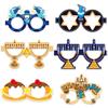 Novas Decorações para o Festival Judaico Brilhante Castiçal de Hexagrama Óculos de Papel Armação de Óculos Feliz Hanukkah