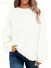 2025 Jaqueta Suéter Pulôver Texturizado Gola Redonda Jacquard Tricotado Outono e Inverno Transfronteiriço Amazon Roupas Quentes Femininas
