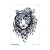 Pegatina de Tatuaje Temporal Impermeable Transfronteriza Cabeza de Lobo Agresiva Flor Brazo Hombres Estudio Fotográfico Foto Brazo Personalizado Animal Pegatina de Tatuaje