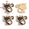 Accesorios para Joyería de Aleación con Goteo de Aceite Hechos a Mano Colgante de Gato Gatito Blanco y Negro Pulsera Collar Pendientes Colgante W478