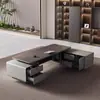 Mesa de Chefe, Mesa do Presidente do Conselho, Mesa e Cadeira de Escritório Simples Moderna de Luxo Leve para Gerente, Mesa do Presidente