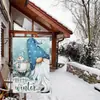 Decoração de Natal Bandeira de Jardim Gnomo Boneco de Neve Árvore de Natal Impressa Frente e Verso Bandeira de Quintal Linho Bandeira Pequena Atacado Personalização