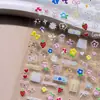 Nuevas Pegatinas para Uñas Estilo Ins con Relieve de Graffiti Florales Lindas DIY 3D Dibujos Animados Estilo Japonés