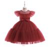 Novo Produto Transfronteiriço Saia de Gaze de Princesa Vestido de Menina Dia das Crianças Apresentação Piano Passarela Laço Vestido Infantil