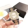 Celebridad de Internet Transmisión en Vivo Reloj para Mujer Popular Transfronterizo Simple Completamente de Diamante Resistente al Agua Reloj de Alta Gama Aleación con Calendario Reloj al por Mayor