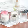 Uma Variedade de Copos de Vidro Transparentes Criativos para Velas de Aromaterapia Sem Fogo, Copo de Vidro para Velas de Aromaterapia DIY, Castiçal