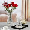 Jarrón de Vidrio con Relieve Artístico Celebridad de Internet Estilo Checo Transparente Arreglo Floral Cultura del Agua Flores Hidropónicas Decoraciones para Sala de Estar