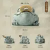 Figura de Animal de Té Gran Sabio de Arenisca Verde Estilo Chino, Adorno de Escritorio Wukong, Paisajismo de Roca para Acuario, Maceta de Decoración para el Hogar