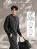 También Parada Otoño 2026 Camiseta Henley de Rayas para Hombre Manga Larga Holgada Retro Botón Pulóver Camisa Base