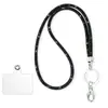 Cordão de Malha Multicor Transfronteiriço com Strass e Argola de Chaveiro de Metal Cristal Brilhante Fivela de Liberação Fácil com Patch Transparente em Estoque
