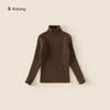 Suéter de Gola Alta Youbao para Meninas, Camisa Base de Tricô Quente para Outono e Inverno para Meninos, Top Liso para Crianças Pequenas