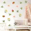 Br0227C Flor de Morango Trevo da Sorte Adesivo de Parede Autoadesivo Sala de Estar Quarto de Crianças Jardim de Infância Adesivo de Decoração