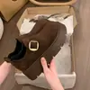 Sapatos Birkenstock Retro de Solado Grosso Cor Sólida Novo Estilo Primavera e Outono 2026 Melard Sapatos Casuais Slip-On Aumentadores de Altura