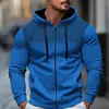 Nueva Sudadera Deportiva Casual con Estampado de Lunares para Hombre Polar Amazon Otoño e Invierno Cárdigan Sudadera con Capucha Hombres Jóvenes