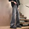 Jeans rectos para hombre estilo japonés 2026 transfronterizos, versión coreana, pantalones largos casuales versátiles de pierna ancha, holgados y modernos
