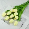 Arreglo de Flores de Tulipán Artificiales de Alta Gama Hidratante para Decoración de Mesa de Sala de Estar y Ramo para Fotografía