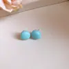 Brincos Redondos Coloridos Doce de Agulha Prateada Dopamina Brincos de Tarraxa Leve Luxo Alto Padrão para Mulheres Brincos Doces com Design Único