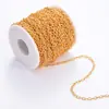 Corrente de aço inoxidável com gravação de cruz, corrente em formato O de aço titânio banhada a vácuo em ouro, corrente para DIY, colar, pulseira, com corrente, atacado