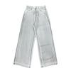Jeans Americano Branco Tingido Sujo Masculino Primavera e Verão 2025 Corte Reto Largo Personalizado Versátil Calças Compridas Marca Tendência