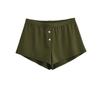 Moda tendência cintura elástica dois botões shorts casuais feminino 2024 verão cintura baixa menina quente solta calças de perna larga para casa